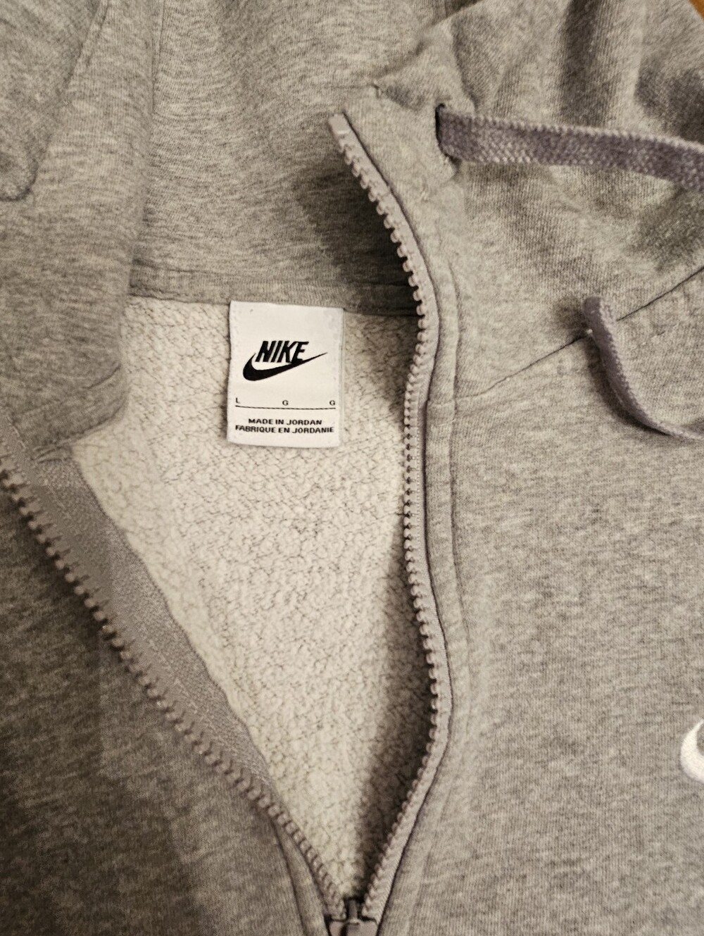 Nike Mens Light Gray Zip Hoodie
